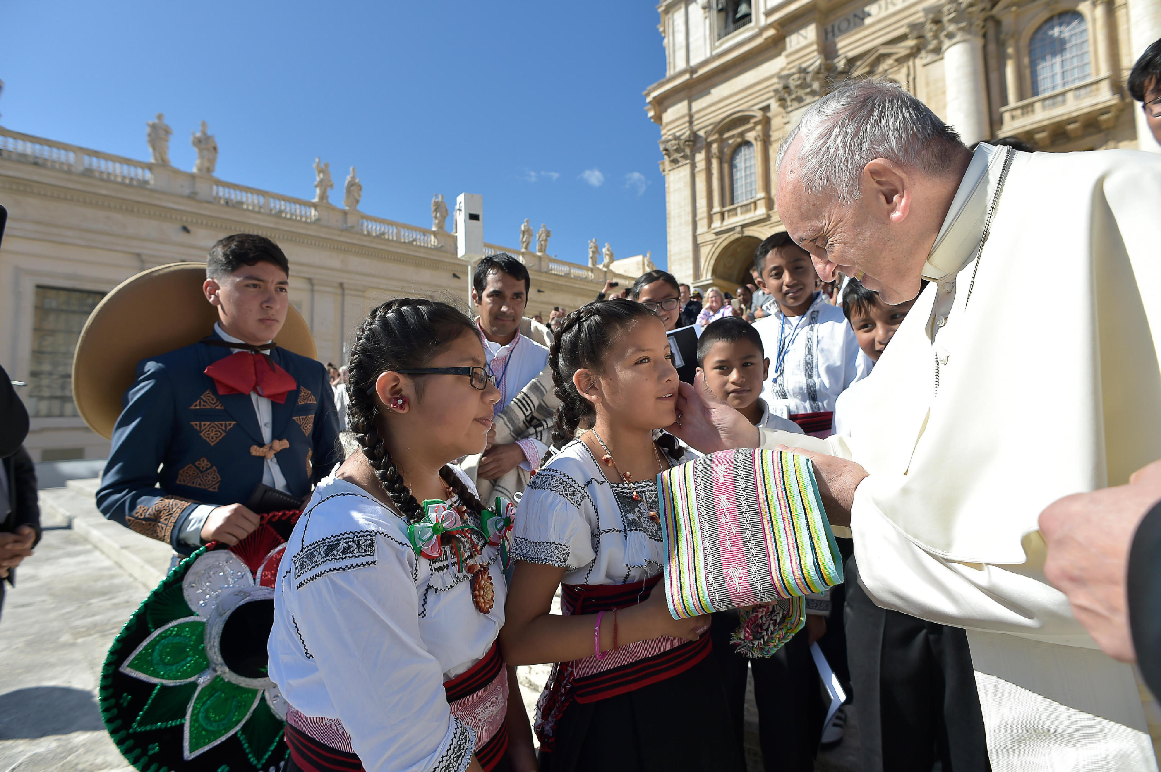 Choeur d'enfants indigènes mexicains Voces Yumhu 20/09/2017 © L'Osservatore Romano