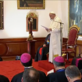 Le pape rencontre les évêques colombiens à Bogota, capture CTV