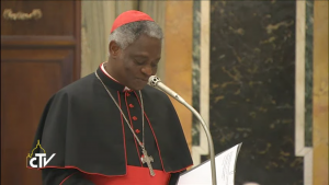 Card. Turkson, désarmement nucléaire 10/11/2017, capture CTV