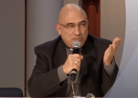 Mgr Souchu, capture vidéo conférence des religieux/ses de France