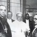 Inauguration de Radio Vatican par Pie XI et le card. Pacelli (futur Pie XII), le 12 fév. 1931, entre eux, Guglielmo Marconi @DP