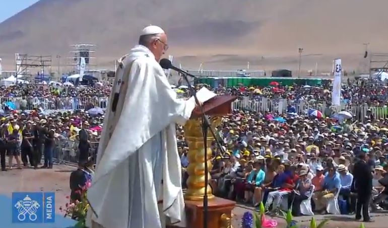 Messe à Iquique, Chili, capture Vatican Media