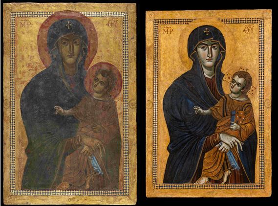 Salus Populi Romani, avant et après la restauration © Vatican Media