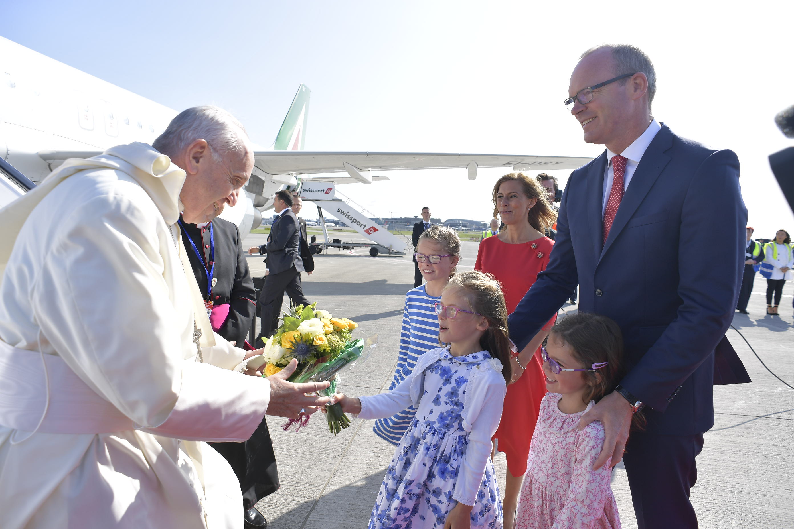 Le pape est accueilli à l'aéroport de Dublin © Vatican Media