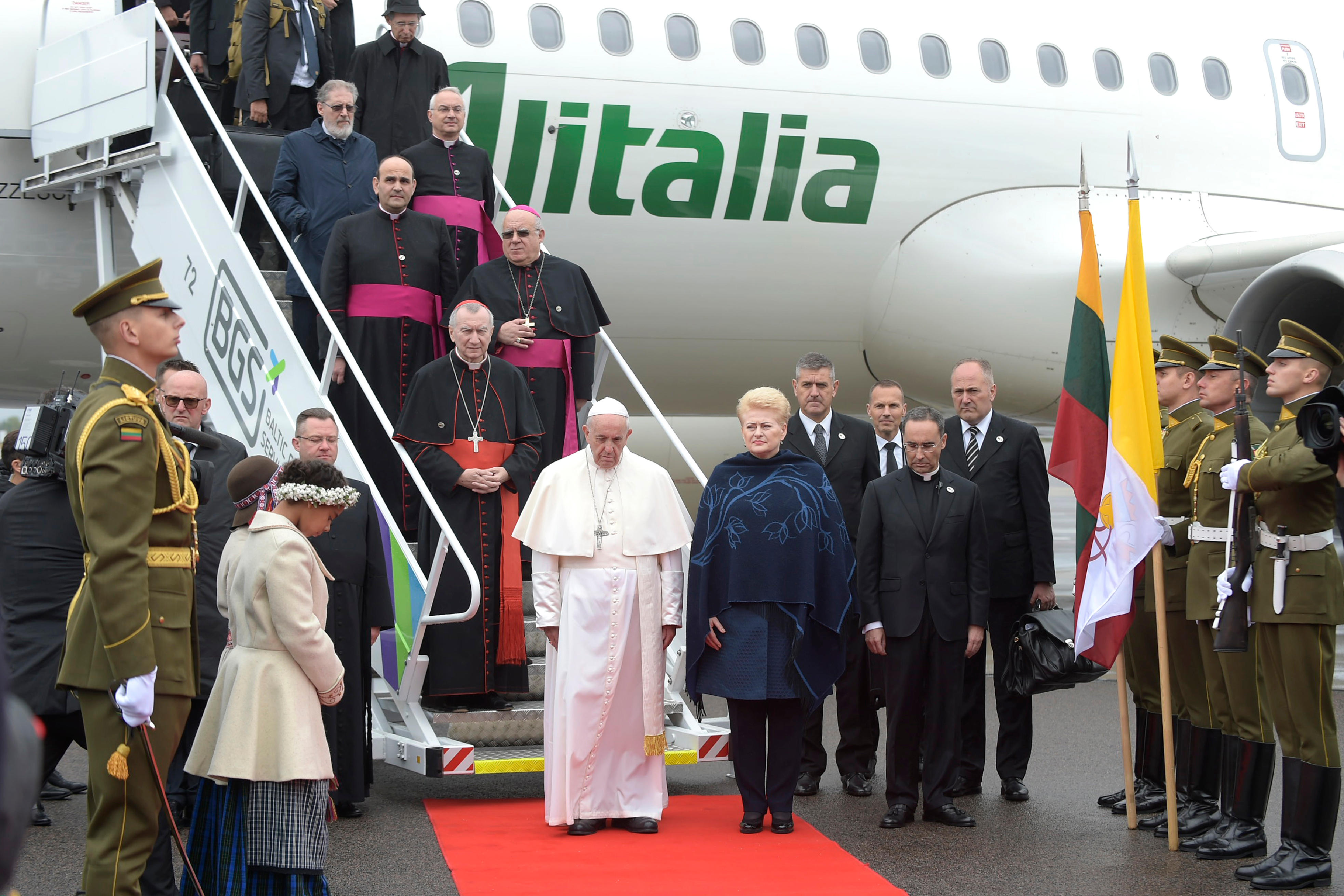 Arrivée à Vilnius, Lituanie © Vatican Media