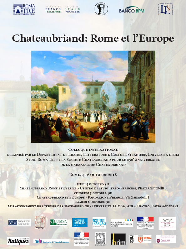 "Chateaubriand, Rome et l'Europe" @ ifcsl.com