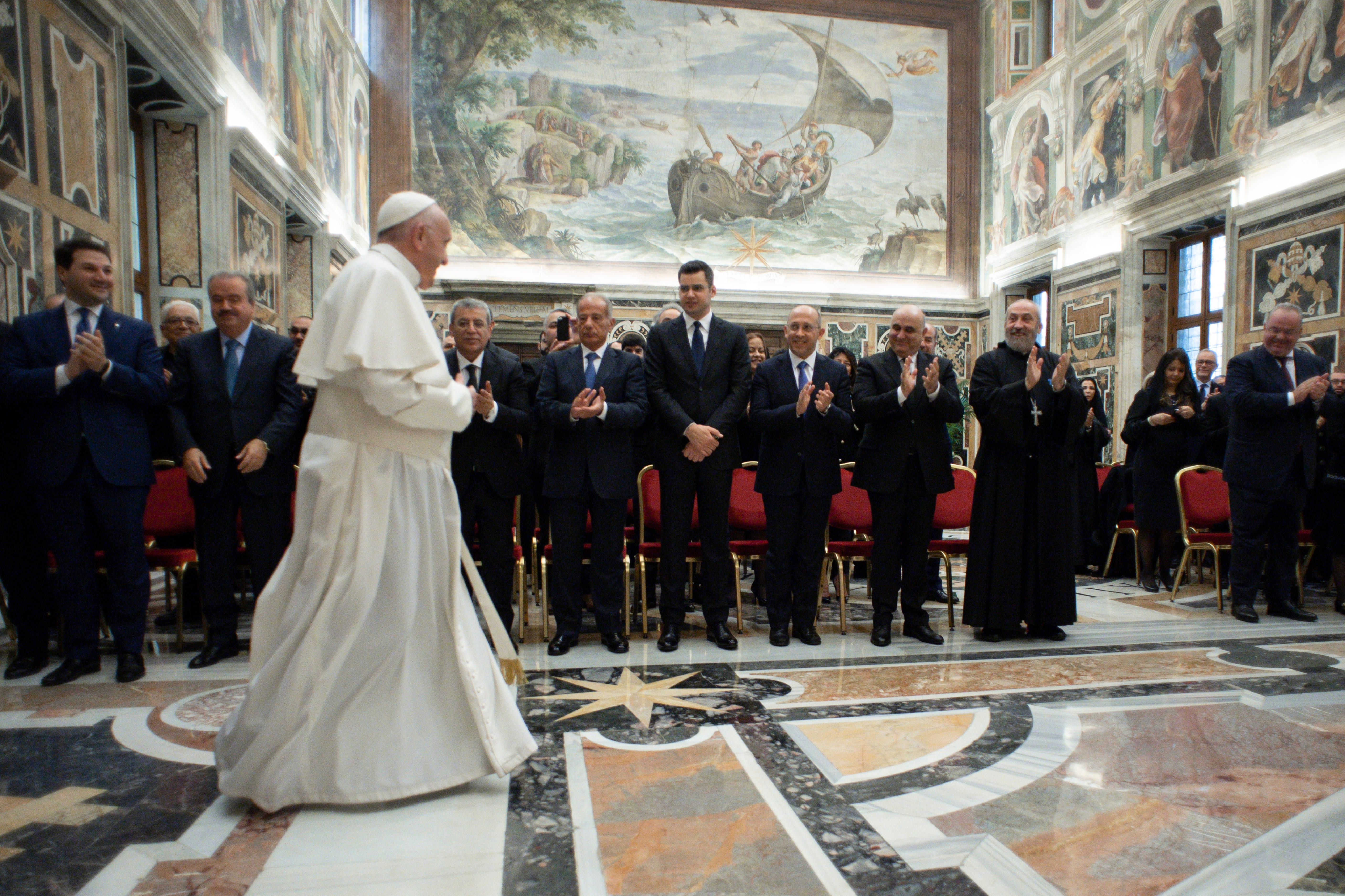 Fondation Maronites et autorités du Liban © Vatican Media