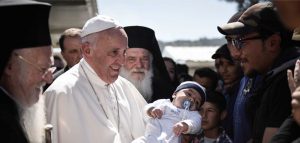 Le pape François à Lesbos, 16 avr. 2016 © Galileo Foundation
