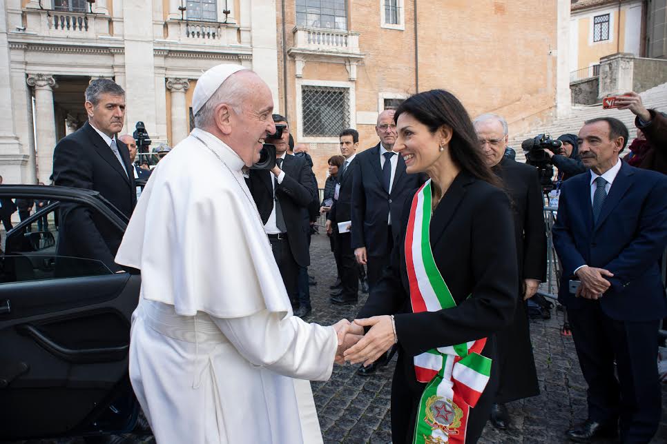 Visite au Capitole 26 mars 2019, avec Mme Virginia Raggi © Vatican Media