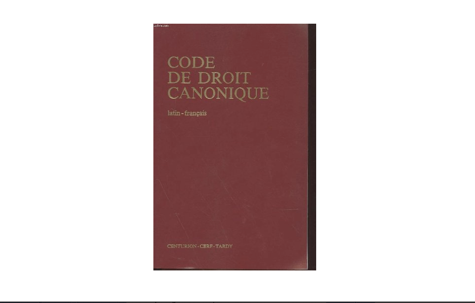 Code de Droit canonique, capture