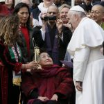 Mme Setsuko Thurlow, survivante de la bombe atomique et la Flamme d'Hiroshima © Vatican Media