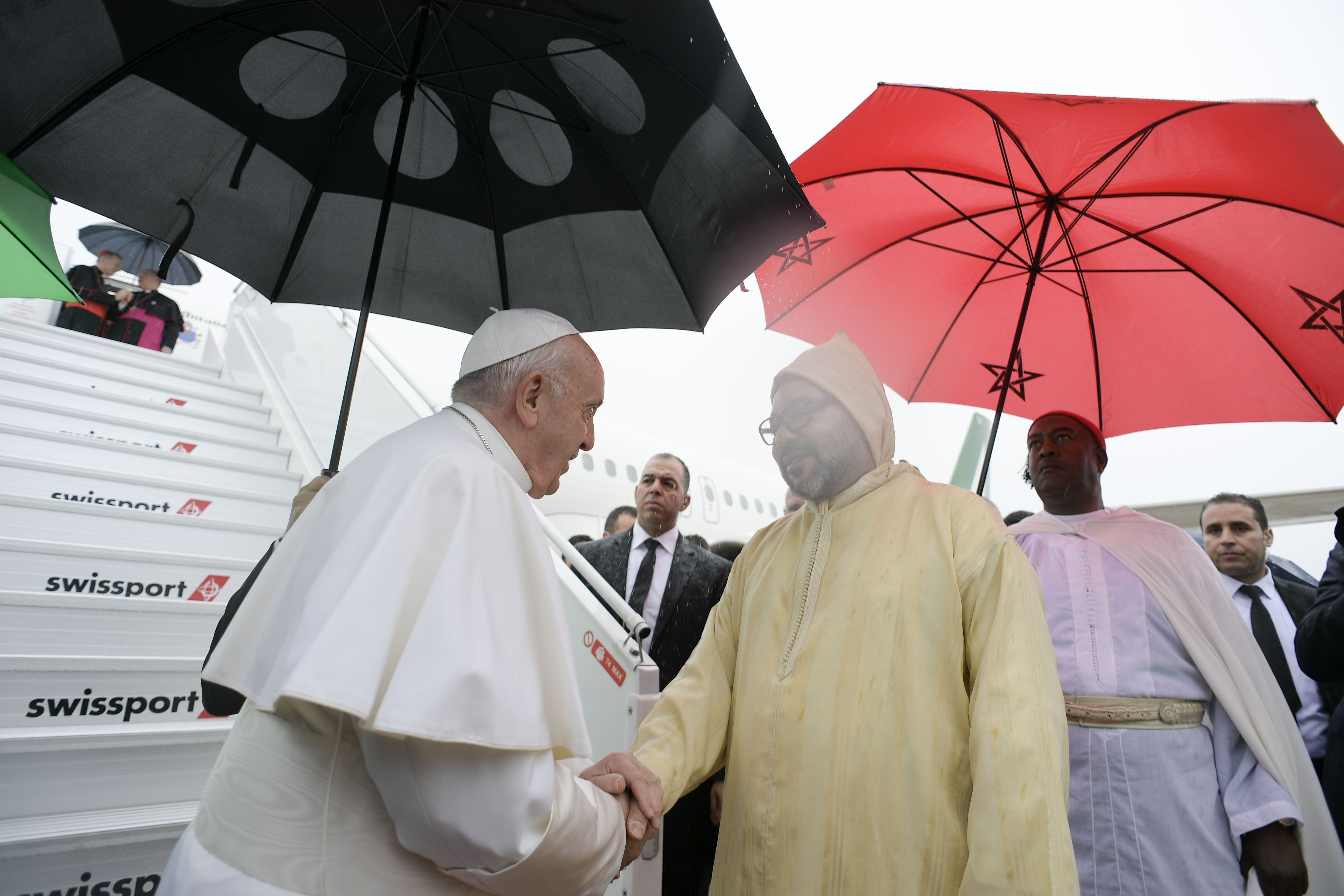 Arrivée du pape au Maroc © Vatican Media