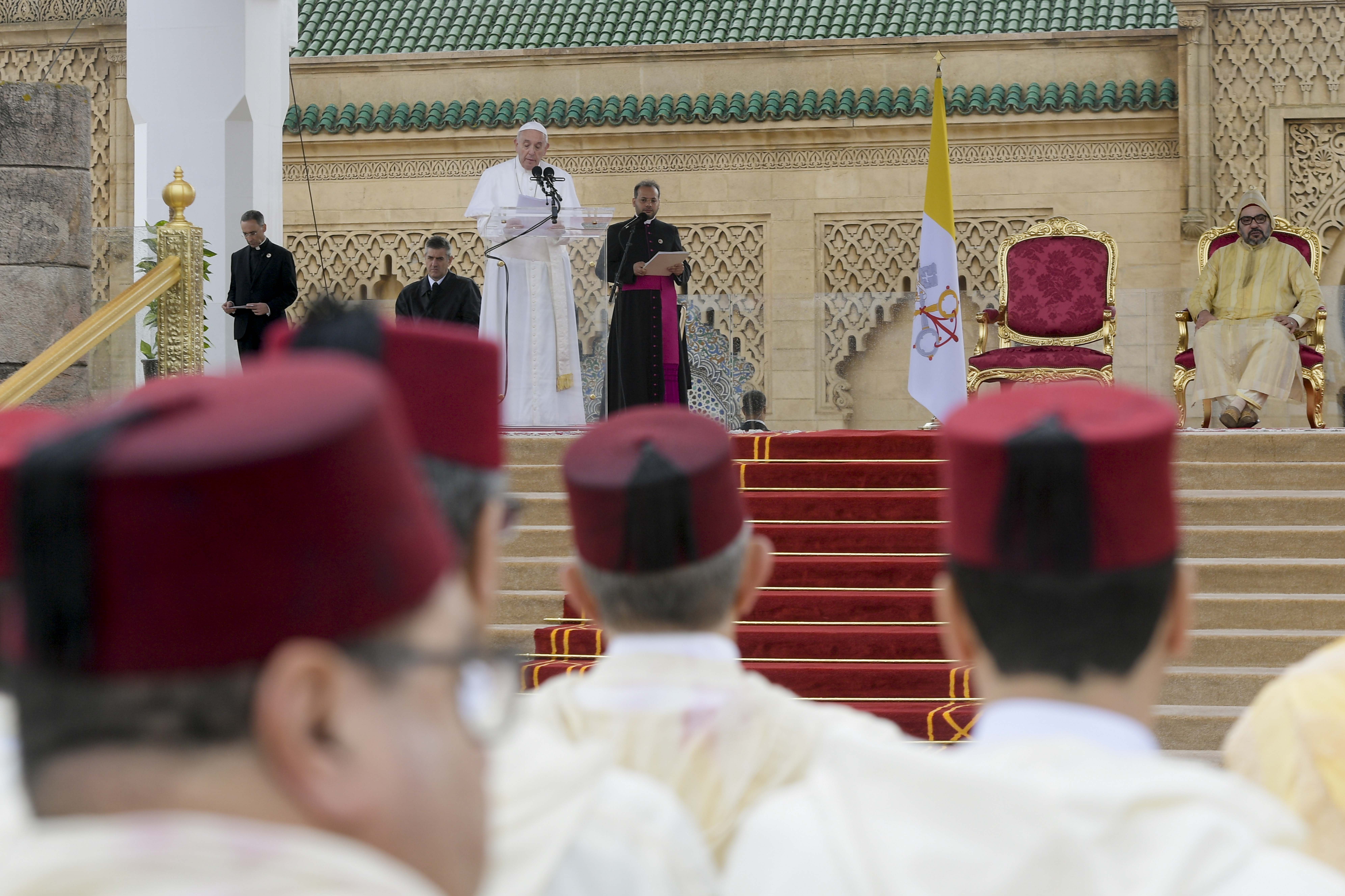 Rencontre avec le peuple et les autorités du Maroc © Vatican Media