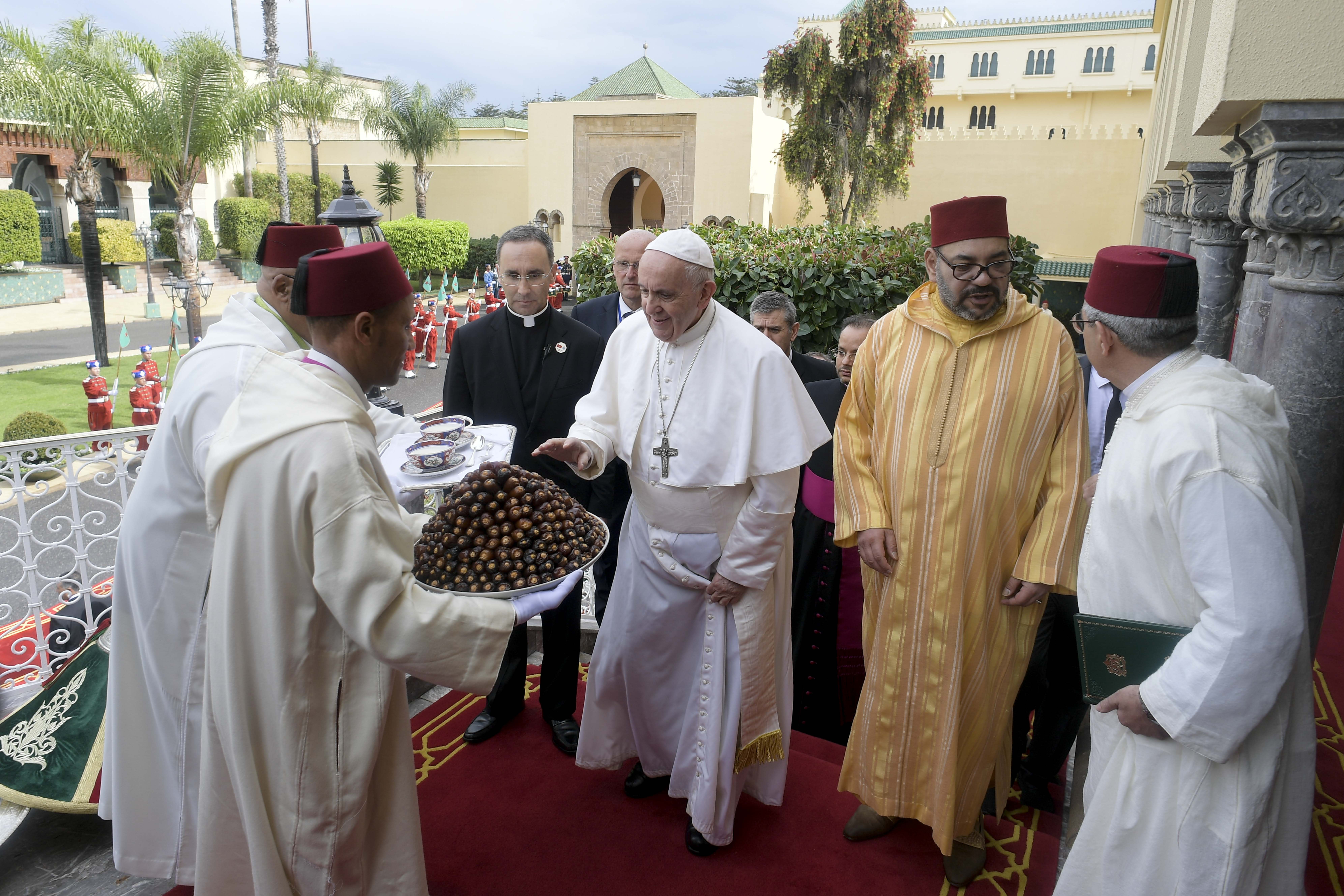 Visite au roi du Maroc Mohammed VI au palais royal © Vatican Media