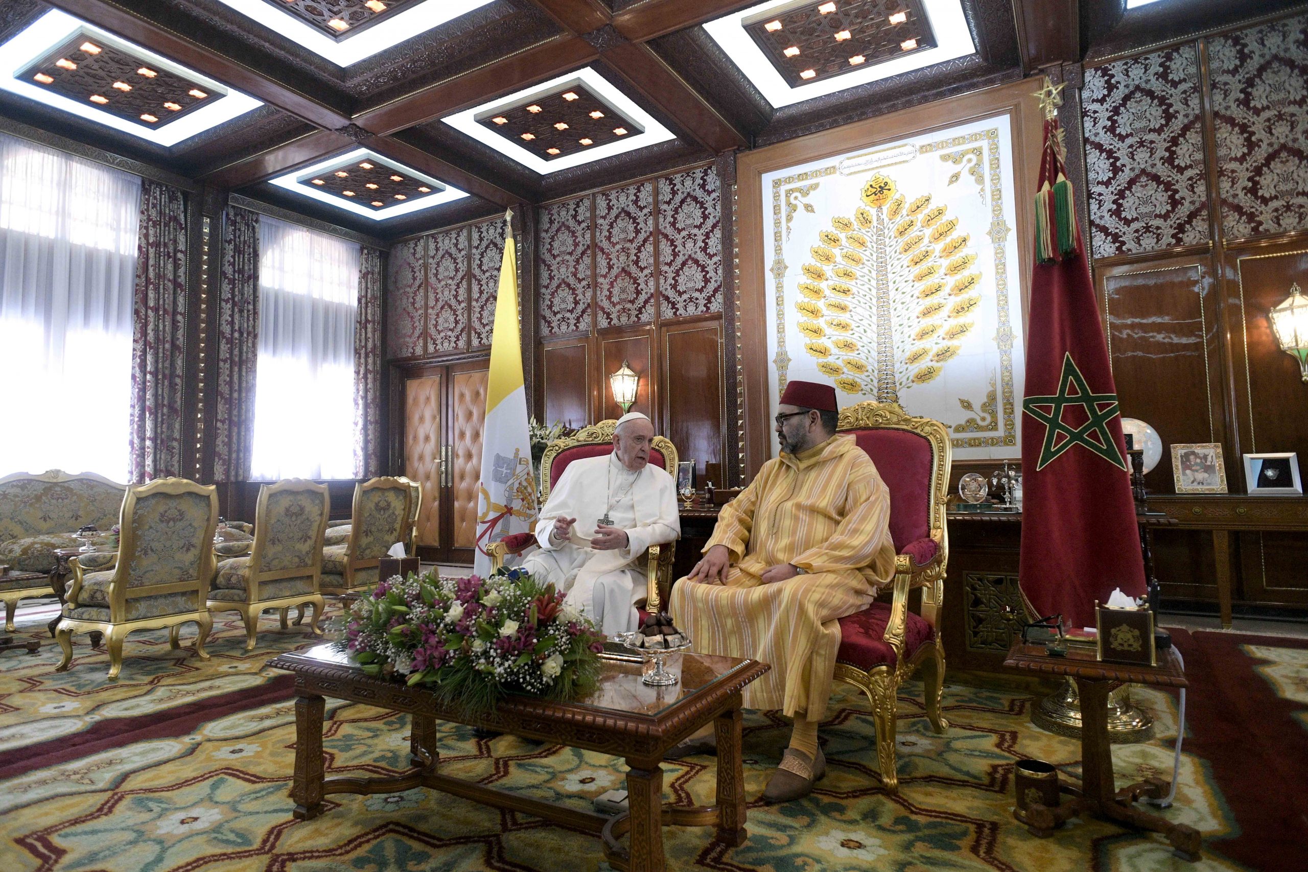 Visite au roi du Maroc Mohammed VI au palais royal © Vatican Media