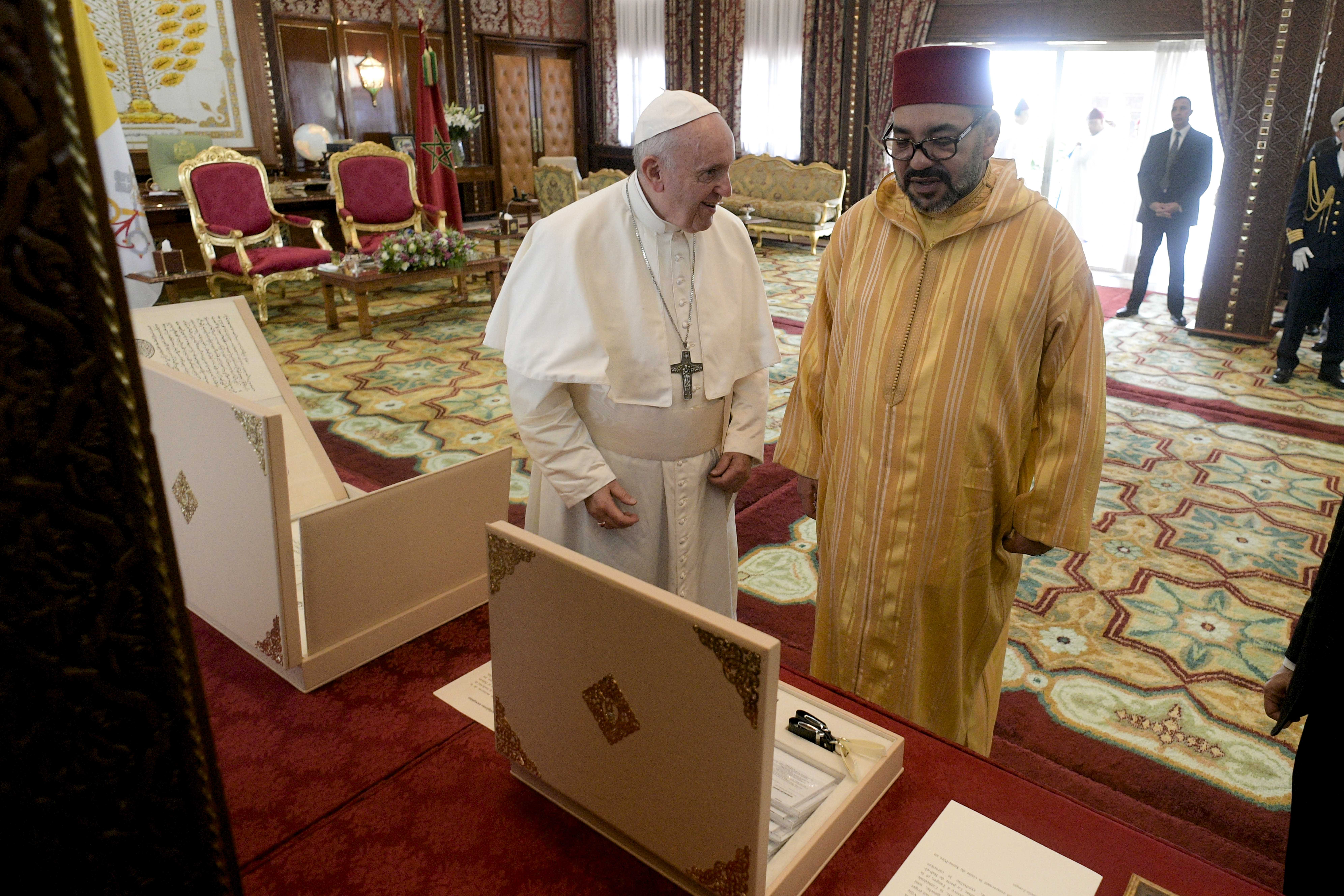 Visite au roi du Maroc Mohammed VI au palais royal © Vatican Media