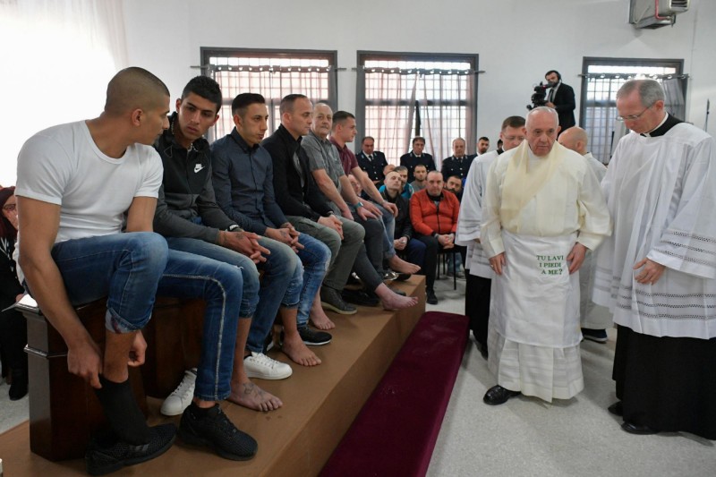 Cène à la prison de Velletri, Jeudi Saint, 18 avril 2019 © Vatican Media