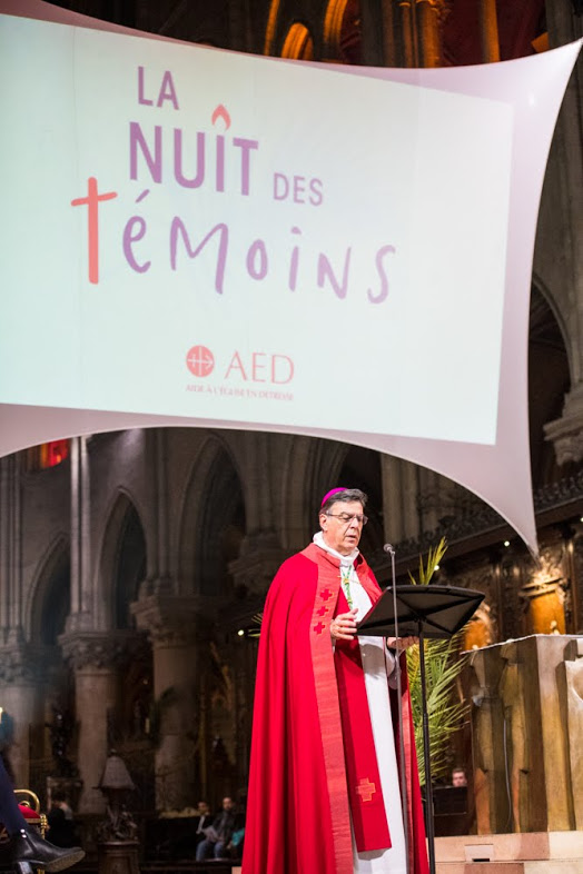 Nuit des Témoins à Notre-Dame, avec Mgr Aupetit © AED / Solène Perrot