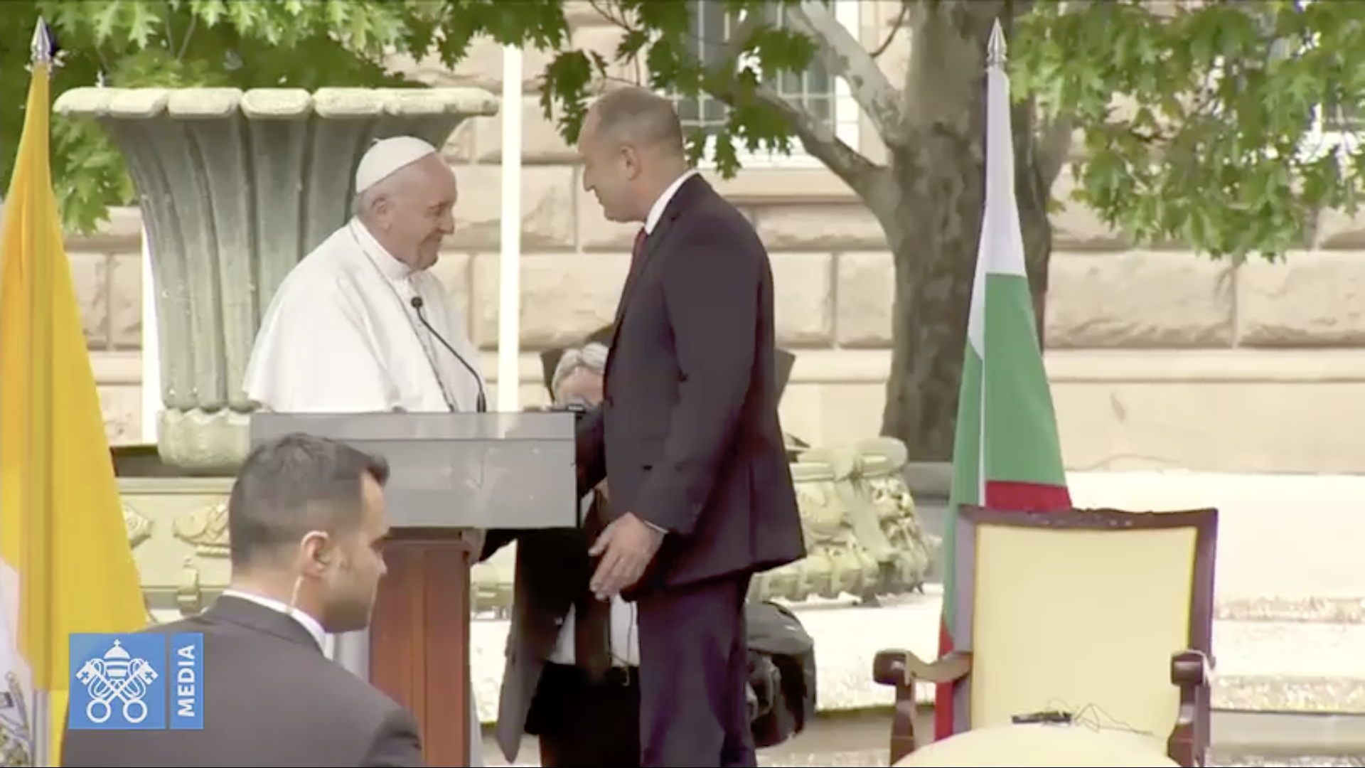 Le pape et le président bulgare Radev @ Vatican Media