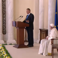 Président Klaus Iohannis, Roumanie, capture Vatican Media