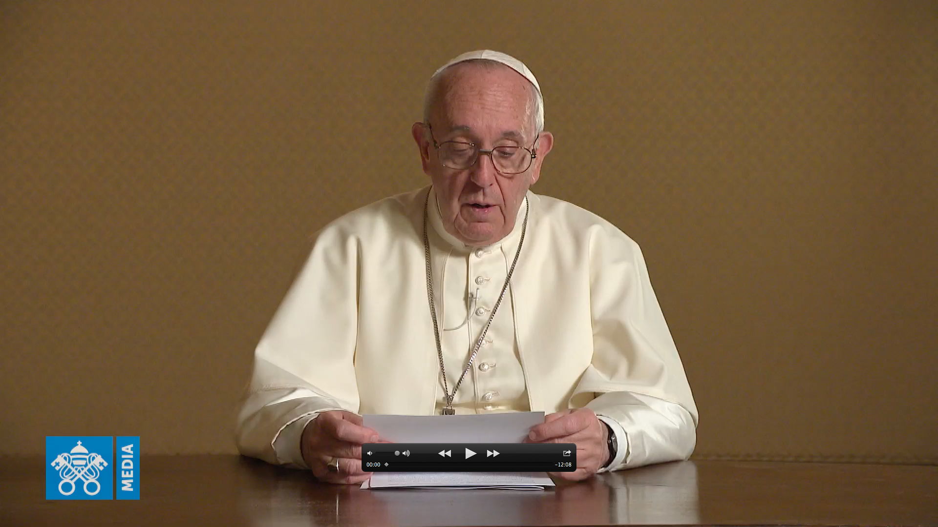 Message vidéo Congrès mondial OIEC, 8 juin 2019, capture d'écran, Holy See Press Office
