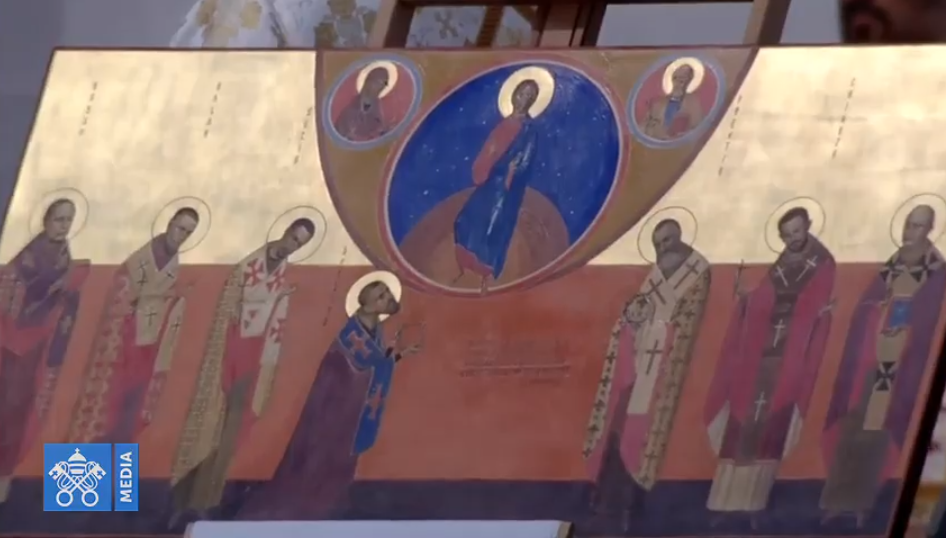 Icône des 7 évêques gréco-catholiques martyrs béatifiés en Roumanie, capture Vatican Media