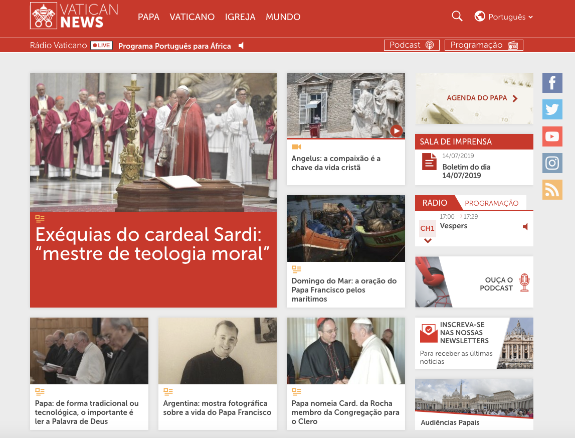 Radio Vatican en portugais, capture