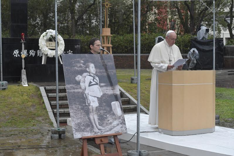 Discours au mémorial du bombardement atomique de Nagasaki, Japon © Vatican Media