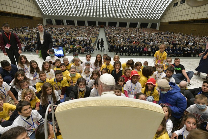 Audience aux patients et soignants de l'hôpital pédiatrique Bambino Gesù, 16 nov 2019 © Vatican Media