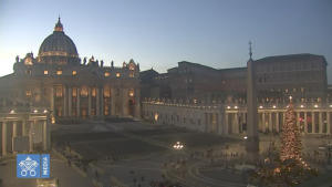 L'arbre et la crèche, place Saint-Pierre, capture @ Vatican Media