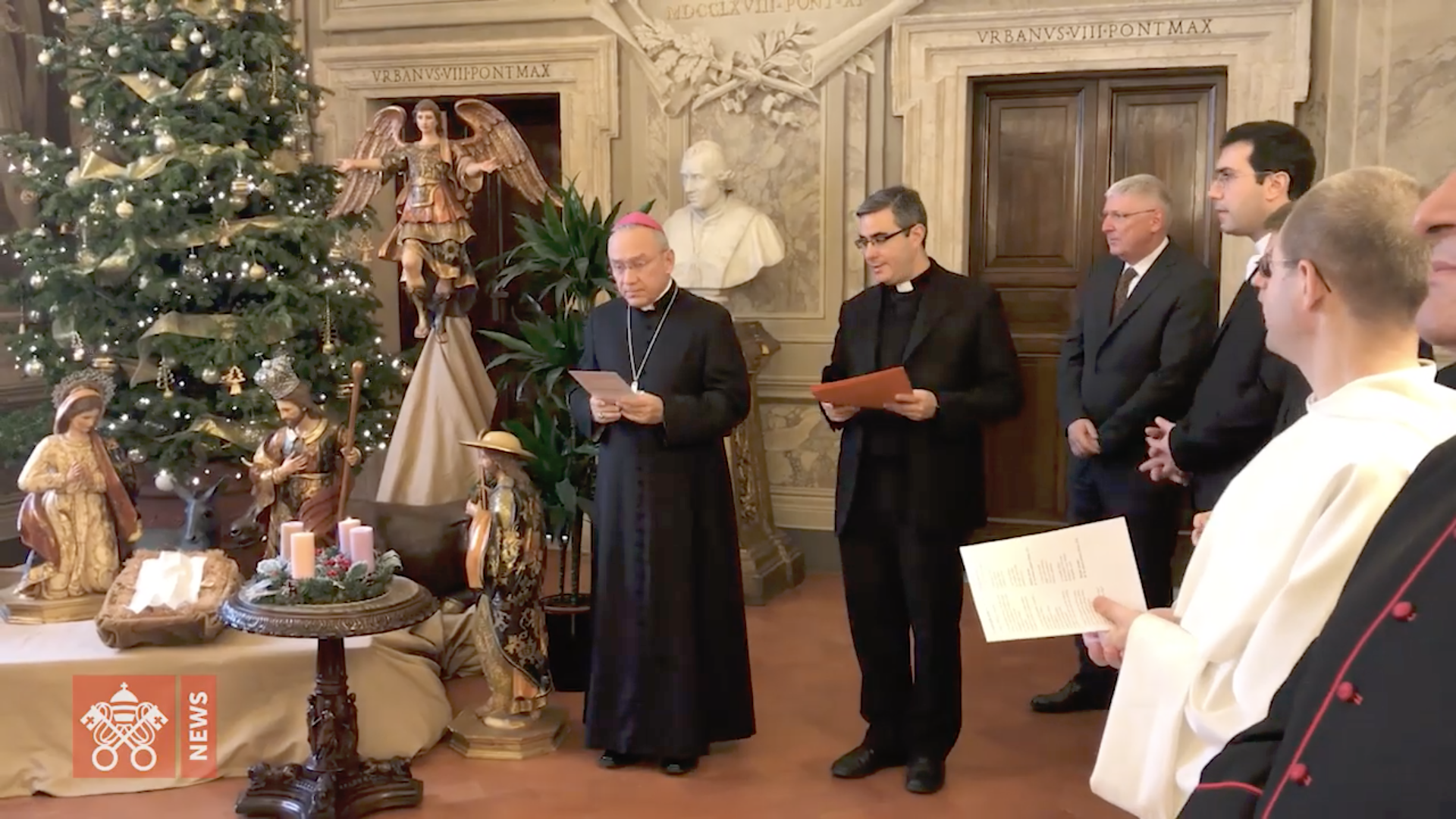 Préparation à Noël à la Secrétairerie d'Etat, capture @ Vatican News