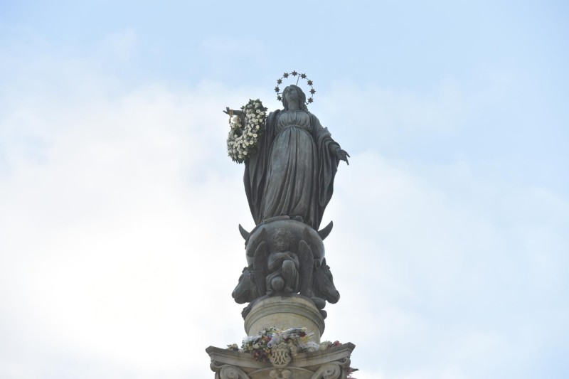 Prière place d'Espagne, Immaculée conception, 8 décembre 2019 © Vatican Media