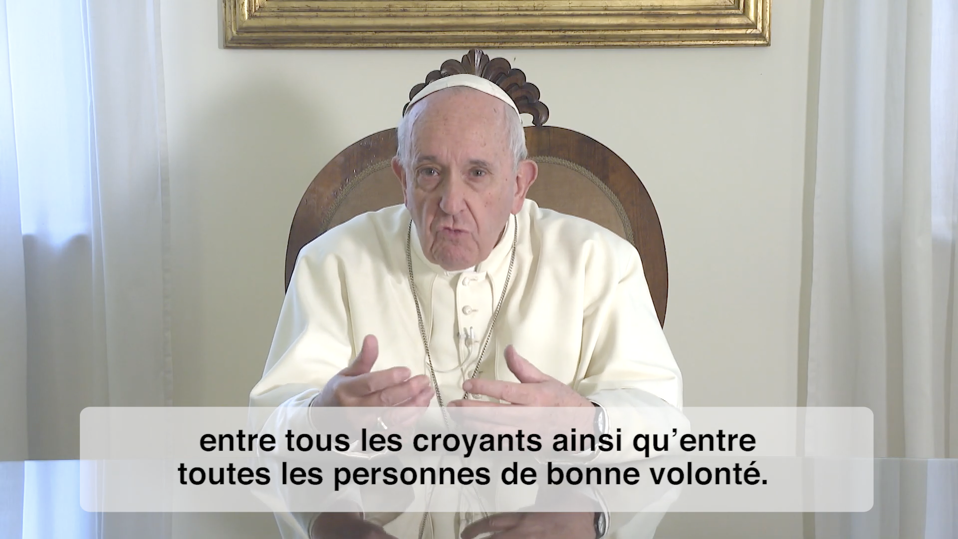 La Vidéo du Pape, janvier 2020, capture