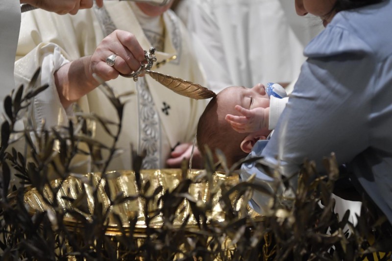 Baptême d'enfants dans la chapelle Sixtine, 12 janvier 2020 © Vatican Media