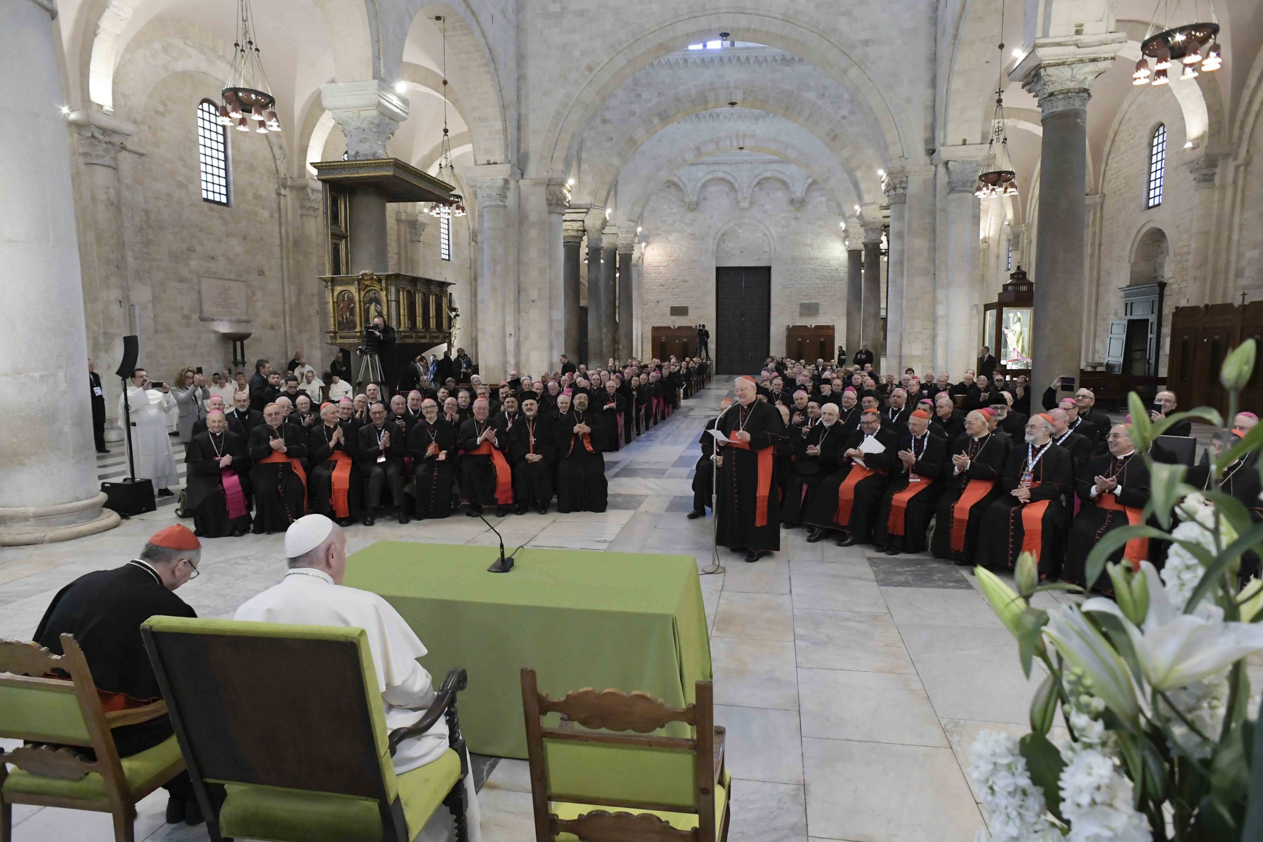 Rencontre avec les évêques de la Méditerranée à Bari, 23 février 2020 © Vatican Media