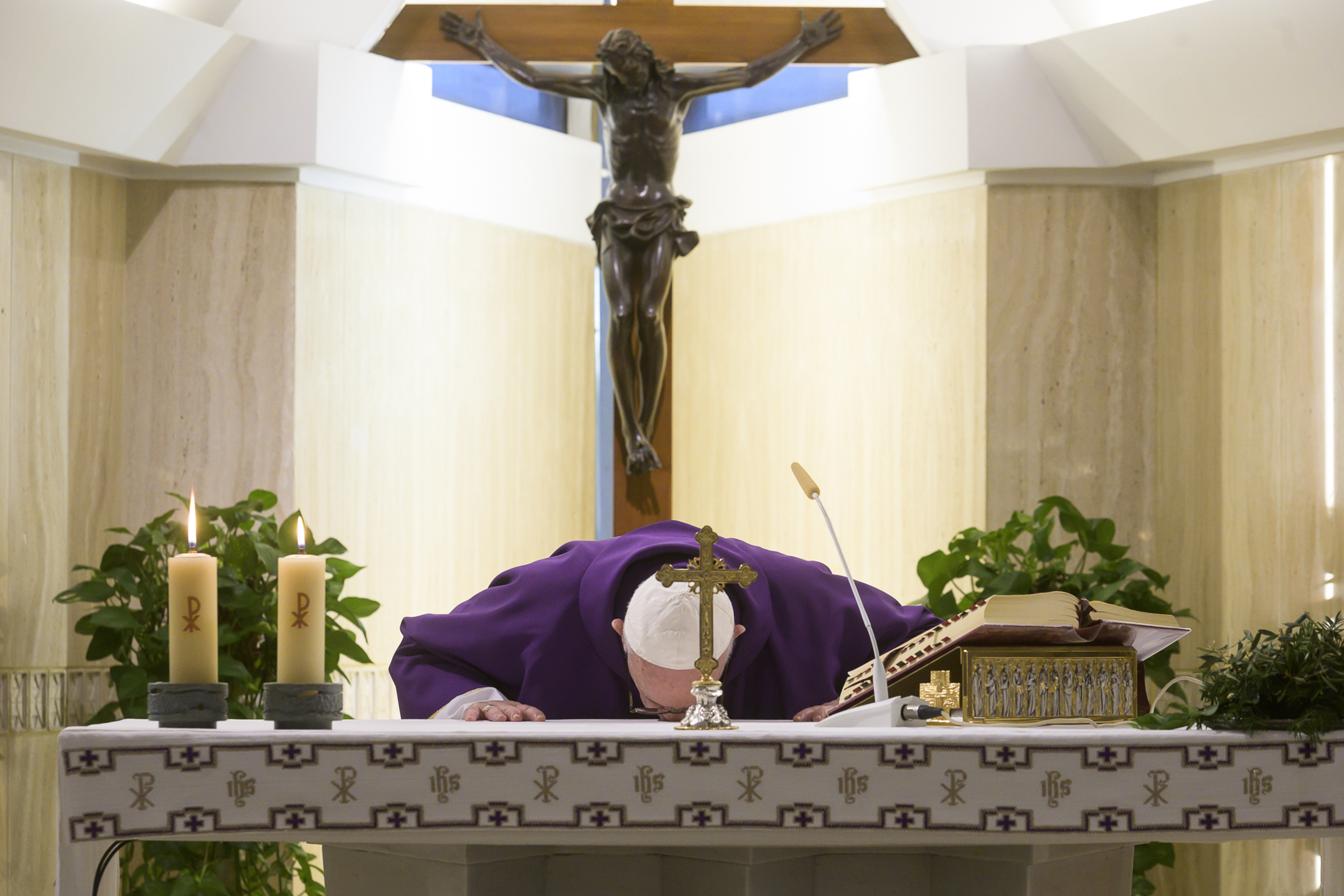 Messe à Sainte-Marthe, 8 avril 2020 © Vatican Media
