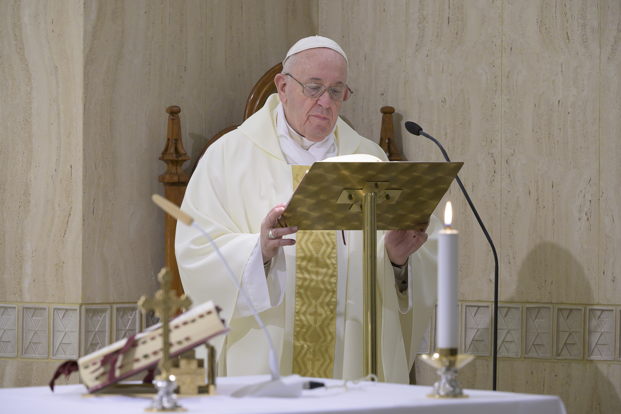 Messe du 14 avril 2020 à Sainte-Marthe © Vatican Media