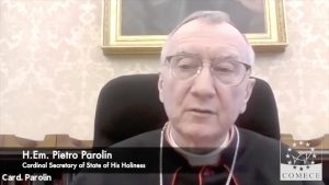 Card. Pietro Parolin © capture de Zenit / COMECE/YouTube