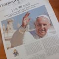 Fratelli tutti sur L'Osservatore Romano, 4 octobre 2020 © Zenit, AKM