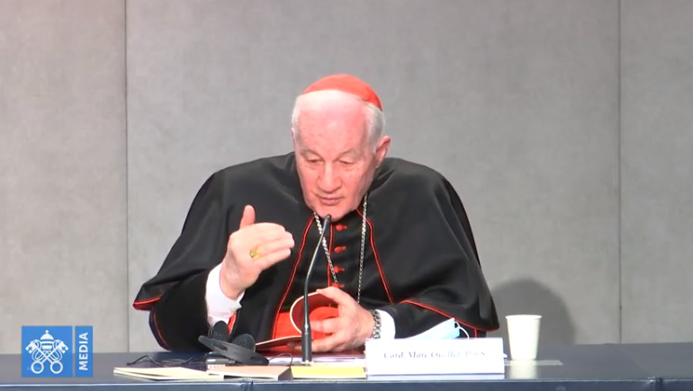 Cardinal Ouellet, 4 décembre 2020, capture Vatican media
