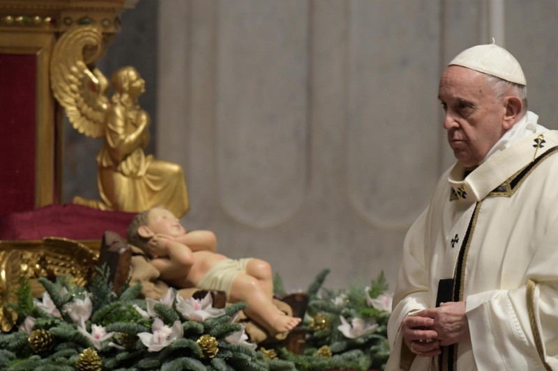 Messe de la nuit de Noël, 24 décembre 2020, capture Vatican Media