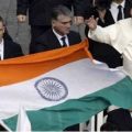 Drapeau indien Pl. Saint-Pierre lors d'une audience du mercredi © Vatican Media