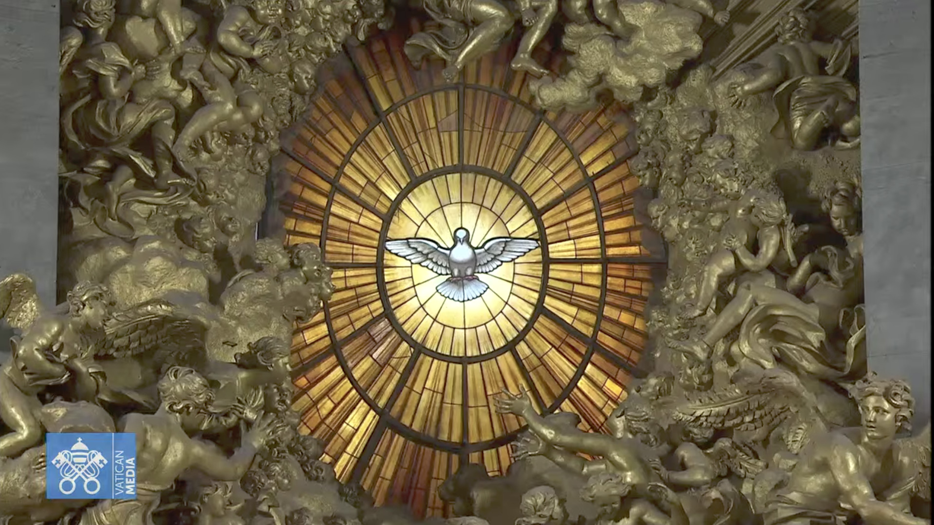 Colombe de l'Esprit Saint, "Gloire" du Bernin, basilique Saint-Pierre, capture @ Vatican Media