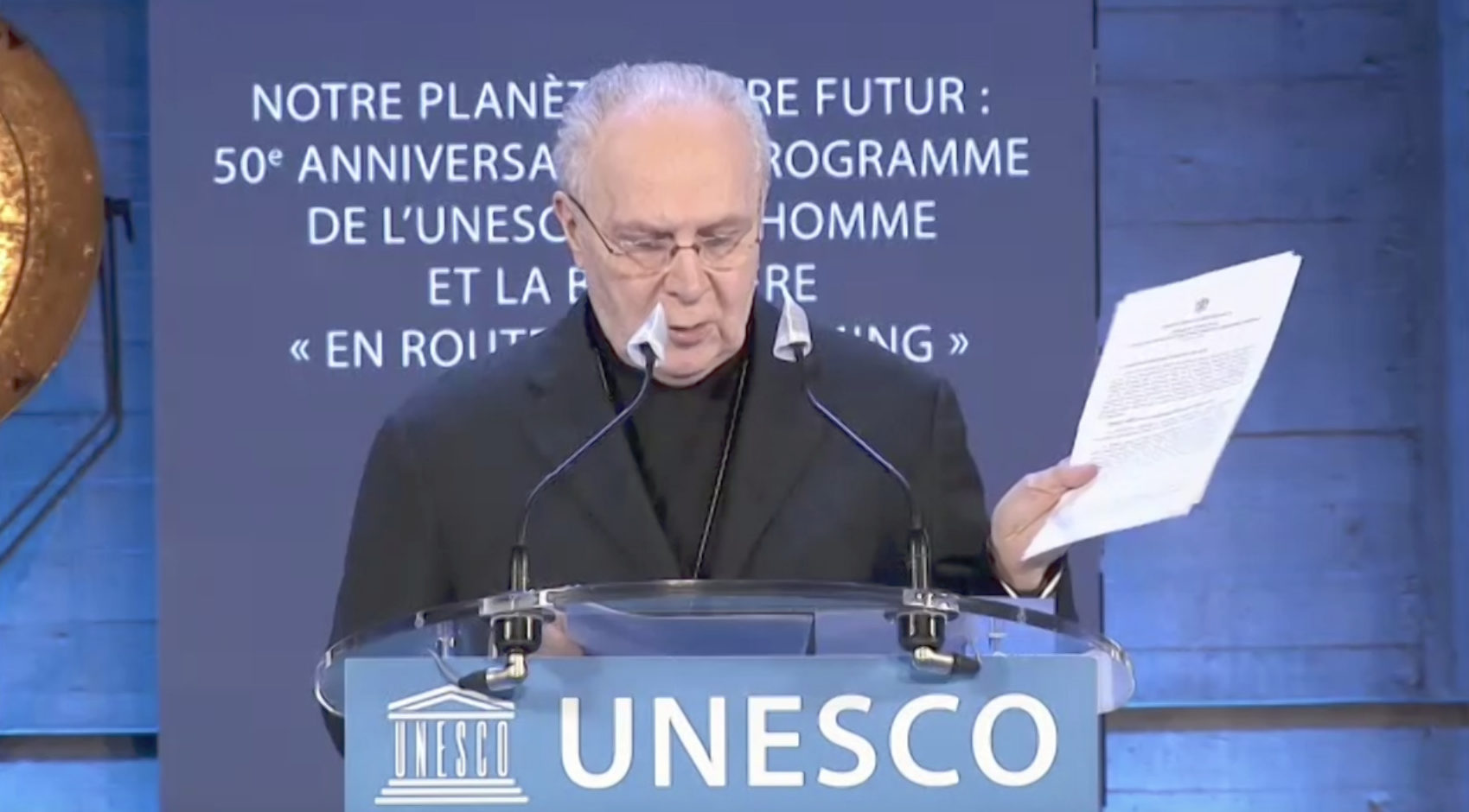 Mgr Francesco Follo, 24 mars 2021, capture @ UNESCO