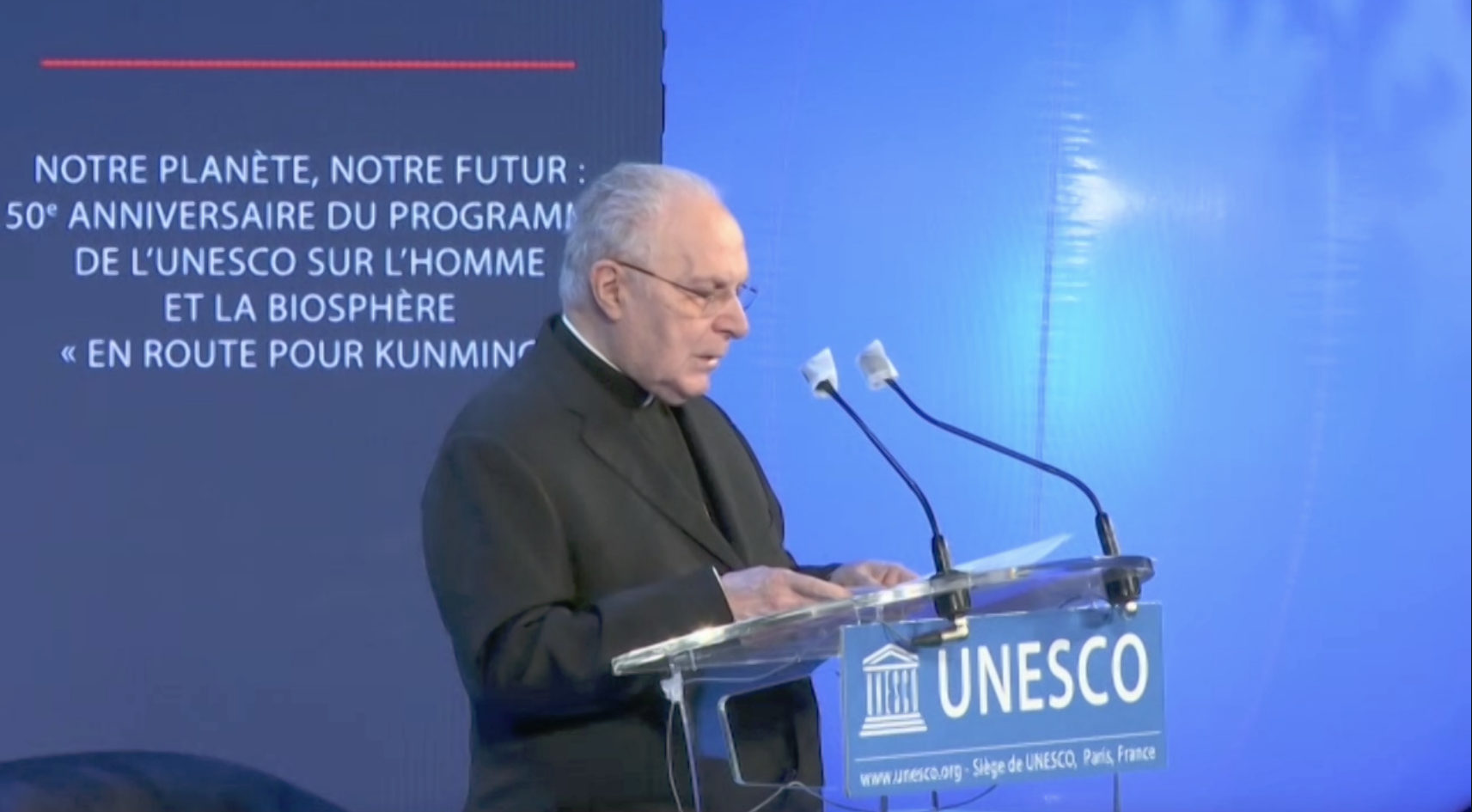 Mgr Francesco Follo, 24 mars 2021, capture @ UNESCO