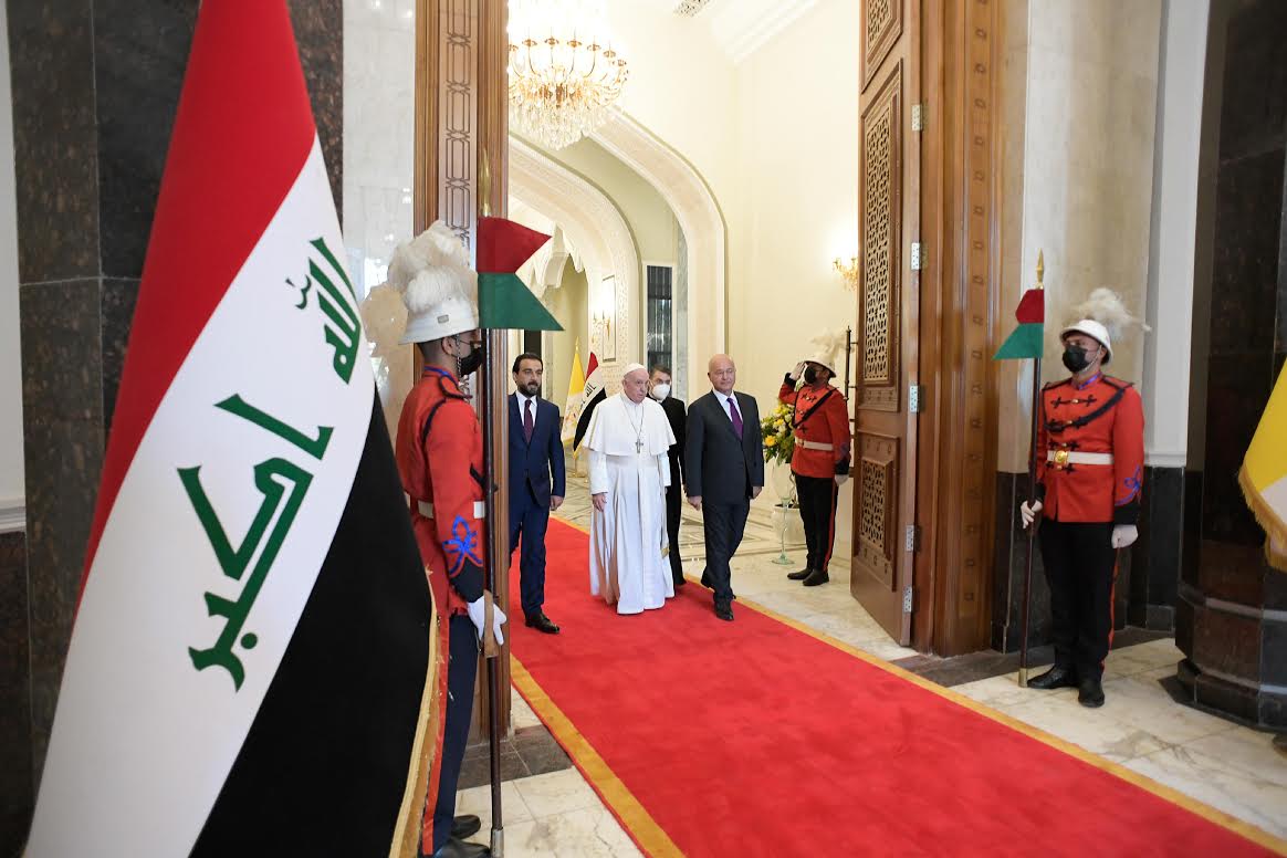 Président Saleh, palais présidentiel de Bagdad, Irak, 5 mars 2021 © Vatican Media