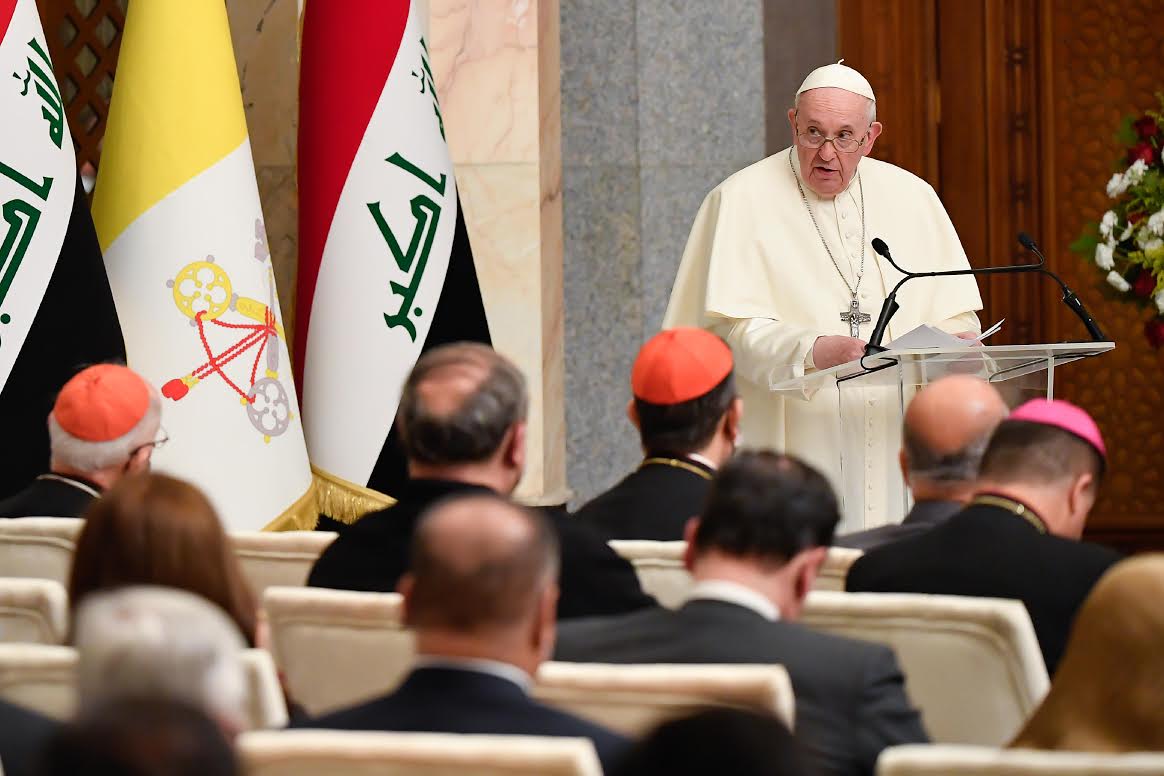 Rencontre avec les forces vives de la société, palais présidentiel de Bagdad, Irak, 5 mars 2021 © Vatican Media