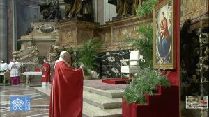 Encensement, Rameaux 28 mars 2021, capture @Vatican Media