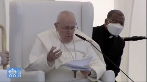 Ur, 6 mars 2021, capture @ Vatican Media