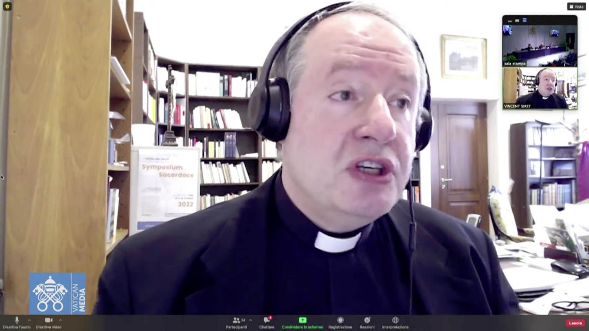 P. Vincent Siret, capture @ Vatican Media